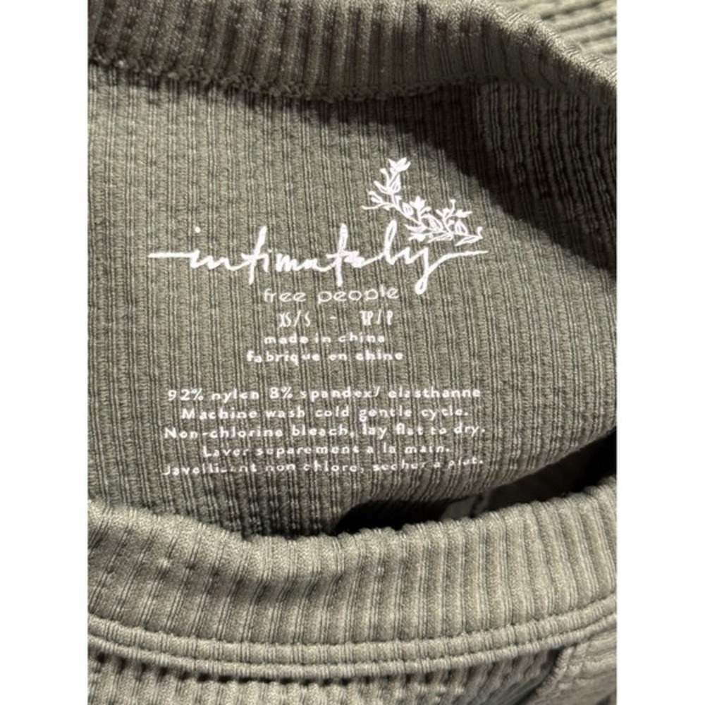 Free People Women's Tank Intimately Olive Green Ribbed Seamless‎ Cami Size XS/S - Picture 3 of 5